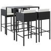 vidaXL 5 Hluta Gar&eth;barsett me&eth; Sessum P&oacute;l&yacute;rattan Svart