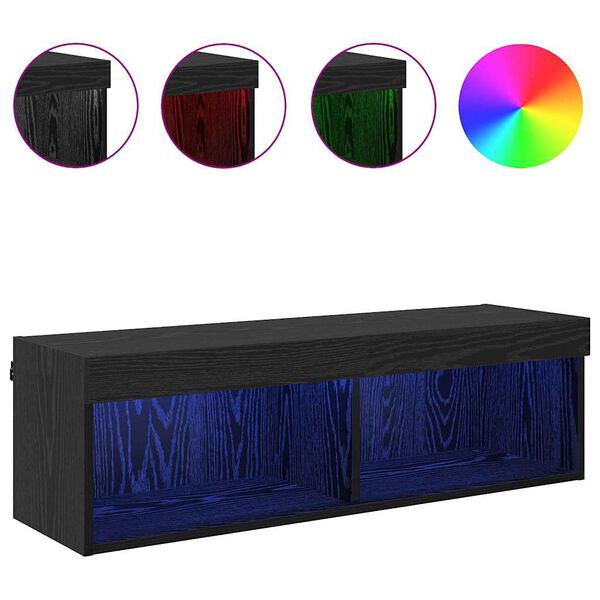 vidaXL Sj&oacute;nvarpsveggsk&aacute;pur Panama Svartur Eik 100 x 30 x 30 cm