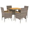 vidaXL 5 Hluta Gar&eth;h&uacute;sgagnasett me&eth; Sessum Gr&aacute;tt P&oacute;l&yacute;rattan og Acacia