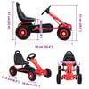 vidaXL Pedal Go-Kart með Loftdekkjum Rauðum