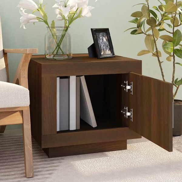 vidaXL S&oacute;fabor&eth; Br&uacute;n Eik 51x50x45 cm Samsettur Vi&eth;ur