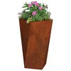 vidaXL Pl&ouml;ntuker 2 pcs Rusty 40 x 40 x 75 cm Ve&eth;ra&eth; st&aacute;l