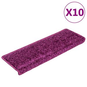 vidaXL Stigamottur 10 stk 65x21x4 cm fj&oacute;lubl&aacute;ar r&eacute;tthyrndar br&uacute;nir