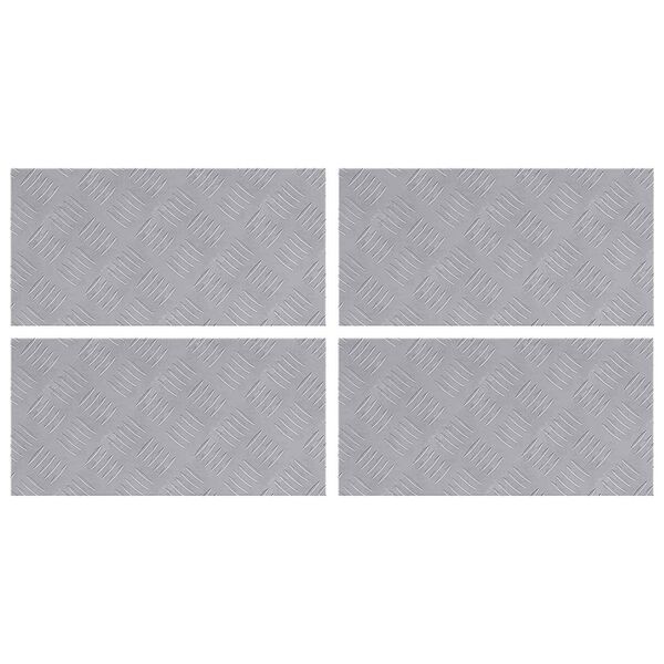 vidaXL Stigaplata R&eacute;tthyrningur 4 pcs Silfur 50 x 25 cm &Aacute;l