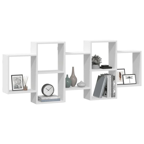 vidaXL Vegghilla Hvítt 159x18x65 cm Samsettur Viður