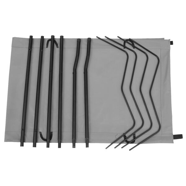 vidaXL &Uacute;tilegubeddar 2 stk. 180x60x19 cm Oxfordefni og St&aacute;l Gr&aacute;ir