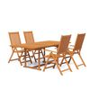 vidaXL 5 Parta Gar&eth;bor&eth;stofusett Gegnheill Akas&iacute;uvi&eth;ur 150-200 cm
