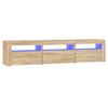 vidaXL Sjónvarpsskápur með LED Ljósum Sonoma Eik 180x35x40 cm