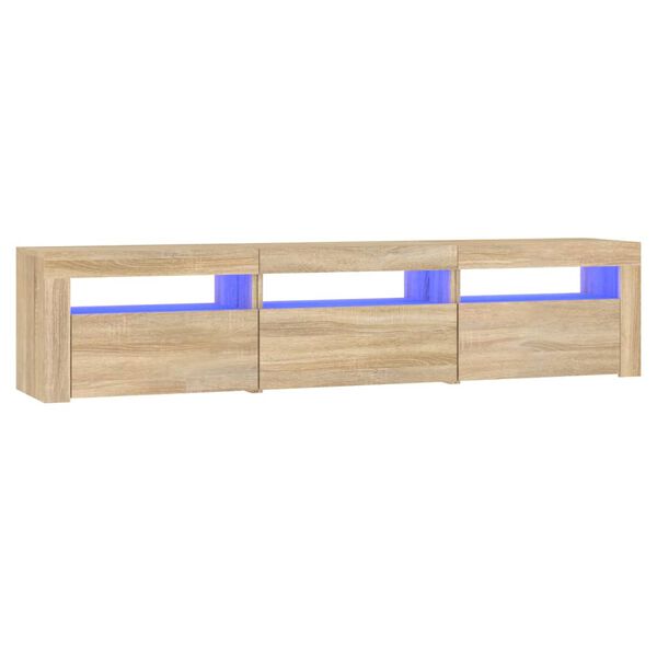 vidaXL Sjónvarpsskápur með LED Ljósum Sonoma Eik 180x35x40 cm