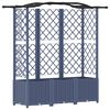 vidaXL H&aelig;kka&eth; be&eth; me&eth; trellis og &thorn;aki Gr&aacute;r 163 x 40 x 141 cm PP