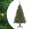 vidaXL Gervi j&oacute;latr&eacute; me&eth; 150 LED Gr&aelig;nn 120 cm PVC, st&aacute;l og plast