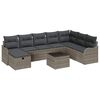 vidaXL Gar&eth;s&oacute;fa sett me&eth; p&uacute;&eth;i me&eth; geymslu 9 pcs Gr&aacute;r Poly rattan