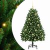 vidaXL Gervi j&oacute;latr&eacute; me&eth; 150 LED Gr&aelig;nn 120 cm PVC og m&aacute;lmur