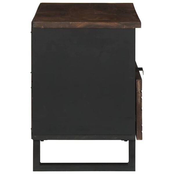 vidaXL TV einingar me&eth; sk&uacute;ffu Valhnota 80 x 33 x 46 cm Samsettur vi&eth;ur