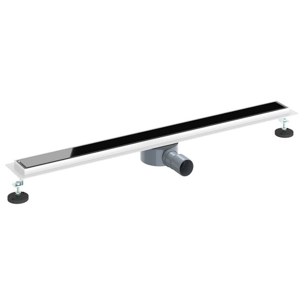 vidaXL Sturtu fr&aacute;rennsli me&eth; gleri me&eth; 360&deg; s&yacute;rum Svartur 90 cm