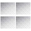 vidaXL Stigaplata R&eacute;tthyrningur 4 pcs Silfur 60 x 50 cm &Aacute;l