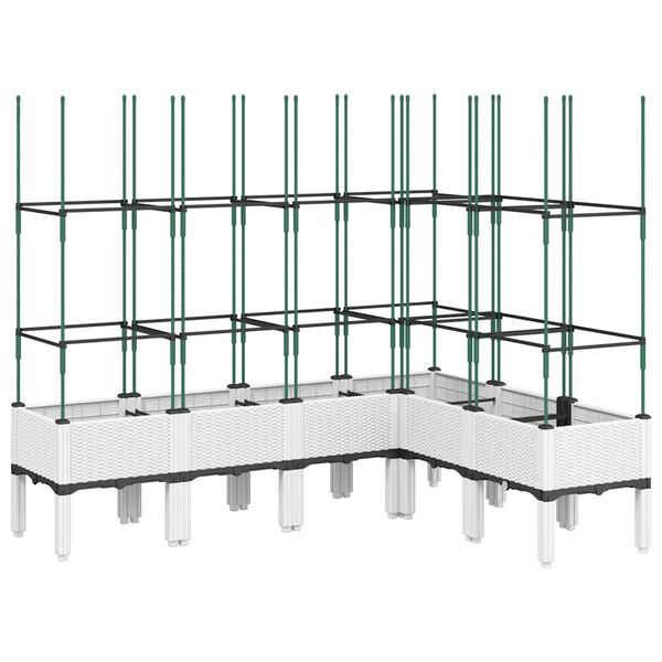vidaXL Gr&oacute;&eth;urkassi me&eth; Rimlagrind 160x120x142,5 cm Hv&iacute;tt PP