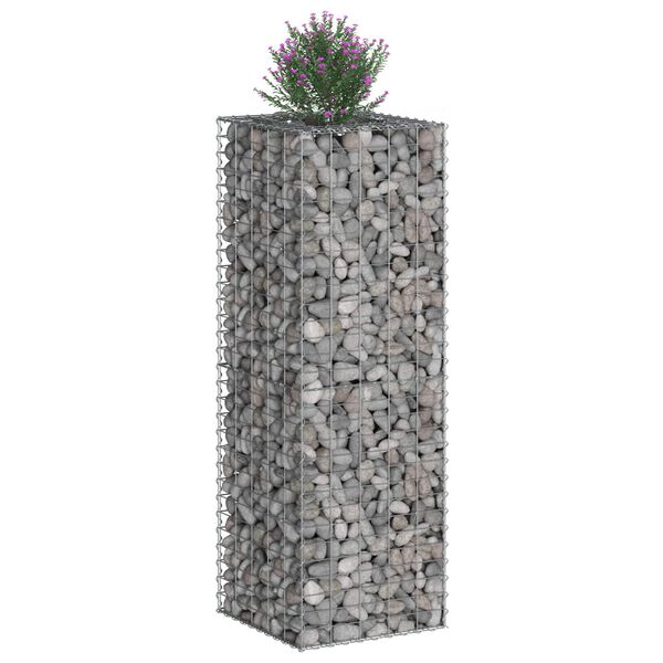 vidaXL Gabion h&aelig;kka&eth; r&uacute;m Silfur 50 x 50 x 150 cm Galvaniserad st&aacute;l