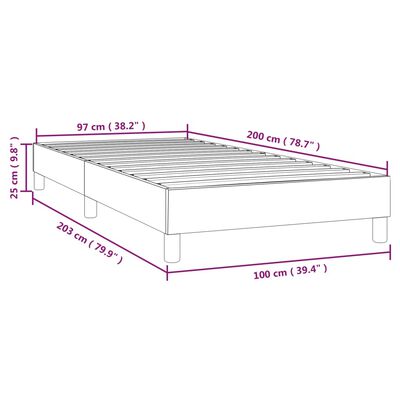 vidaXL Rúmgrind Ljósgrá 100x200 cm Efni