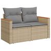 vidaXL 8 stykki garðsófasett með púðum Beige Poly Rattan Acacia