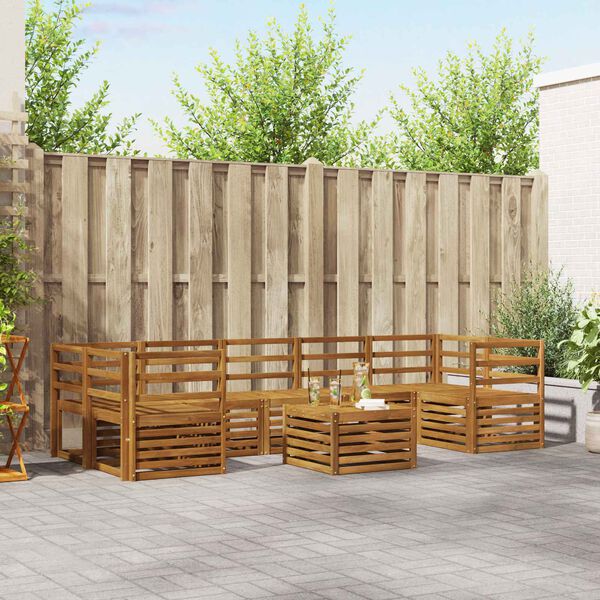 vidaXL S&oacute;fasett 8 pcs N&aacute;tt&uacute;rulegur Hrein akas&iacute;utr&eacute;