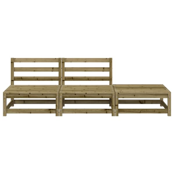 vidaXL Armalaus Garðsófi með Fótaskemli Gagnvarin Fura