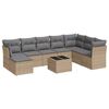 vidaXL 9 Hluta Gar&eth;s&oacute;fasett me&eth; Sessum Drapplita&eth; P&oacute;l&yacute;rattan