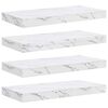 vidaXL Vegghylla 4 pcs Hv&iacute;tt marmara 50 x 23,5 x 4 cm Samsettur vi&eth;ur