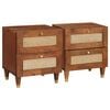 vidaXL Noat&ouml;flu sk&aacute;pur me&eth; sk&uacute;ffu 2 pcs Br&uacute;nn 40 x 33,5 x 46 cm