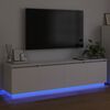 vidaXL Sj&oacute;nvarpssk&aacute;pur me&eth; led Hv&iacute;tt 180 x 38 x 49 cm Samsettur vi&eth;ur
