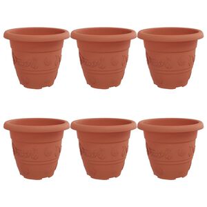 vidaXL R&uacute;n bl&oacute;mapotta 6 pcs Ekkert Rautt &Oslash; 26 x 21.5 cm Plast