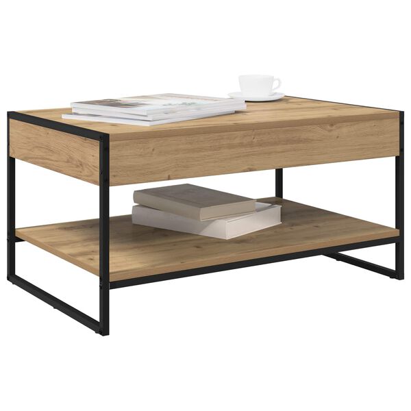 vidaXL S&oacute;fabor&eth; Listama&eth;ur Eik 80 x 50 x 40 cm Samsettur vi&eth;ur