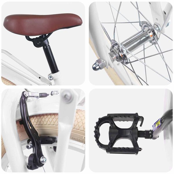 vidaXL Barnahj&oacute;l 20 Tommur fyrir 6-11 &aacute;ra Hv&iacute;tt