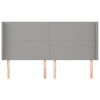 vidaXL Höfðagafl með Eyrum 163x16x118/128 cm Ljósgrátt Efni