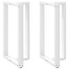 vidaXL barbor&eth;sf&aelig;tur T-laga 2 stk. hv&iacute;tir 60x35x(100-101) cm st&aacute;l