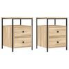 vidaXL N&aacute;ttbor&eth; 2 stk Sonoma Eik 44x45x60 cm Samsettur Vi&eth;ur