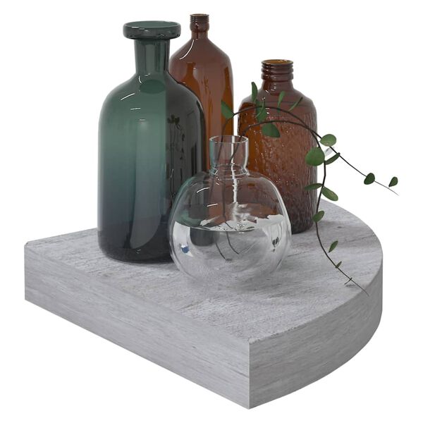 vidaXL Vegghornhilla Steinsteypugrá 25x25x3,8 cm MDF