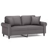 vidaXL 2 S&aelig;ta S&oacute;fi me&eth; Skrautp&uacute;&eth;um Gr&aacute;r 140 cm Gervile&eth;ur