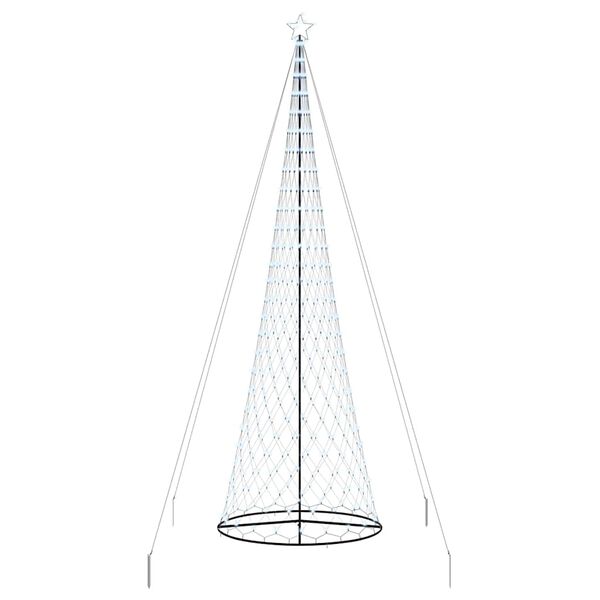 vidaXL LED j&oacute;latr&eacute; me&eth; 555 LED me&eth; standi Kaldur hv&iacute;tur 500 cm metal