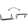 vidaXL Vegghyllur 2 pcs Svartur Eik 60 x 25 x 25,5 cm Samsettur vi&eth;ur