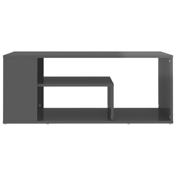 vidaXL S&oacute;fabor&eth; H&aacute;glans Gr&aacute;tt 100x50x40 cm Samsettur Vi&eth;ur