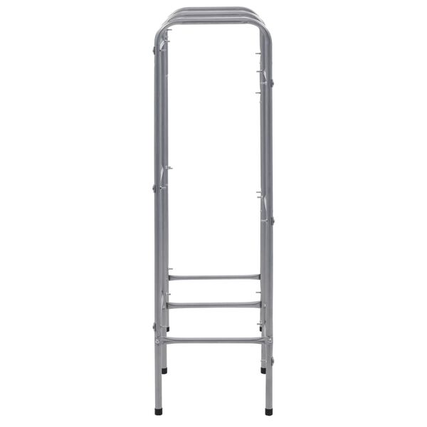 vidaXL Geymsluhilla fyrir 6 Kassa Silfurlituð 96x33x116 cm Stál