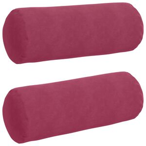 vidaXL Bolster P&uacute;&eth;ar 2 pcs V&iacute;nrau&eth;ur &Oslash; 25 x 70 cm Korduroy efni