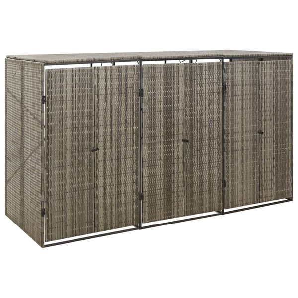 vidaXL &THORN;refalt sorptunnusk&yacute;li &aacute; hj&oacute;lum Gr&aacute;tt 207x80x117 cm P&oacute;l&yacute;rattan