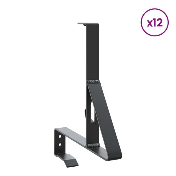 vidaXL Snj&oacute;v&ouml;rn Sty&eth;ja 12 pcs Svartur 29,5 x 3 x 34,5 cm St&aacute;l