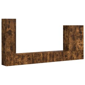 vidaXL Sj&oacute;nvarpsveggskap set Vegghengt 6 pcs Rau&eth;-eik