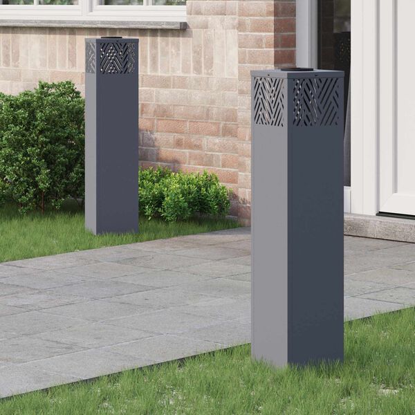 vidaXL S&oacute;lar LED st&iacute;gslj&oacute;s 2 pcs Antras&iacute;t Kaldvalsa&eth;ur st&aacute;lar