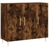 vidaXL Skenkur Reyklitu&eth; Eik 90x34x80 cm Samsettur Vi&eth;ur