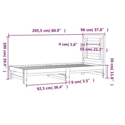 vidaXL Útdraganlegur Svefnsófi án Dýnu Ljósbrúnn 2x(90x200)cm