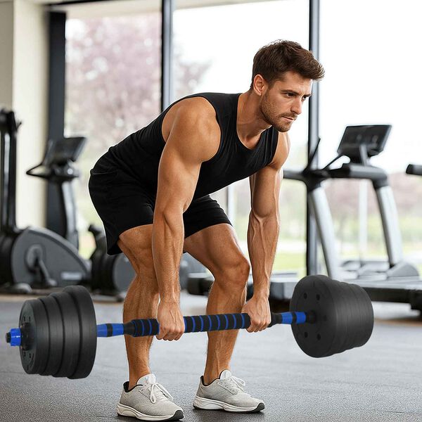 vidaXL 2 &iacute; 1 &thorn;yngdarhandf&aelig;rusett 30kg Svartur og Bl&aacute;r